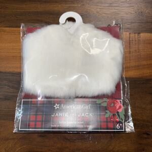 NIP American Girl Janie and Jack Soft as Snow Faux Fur Jacket for 18 inch Dolls